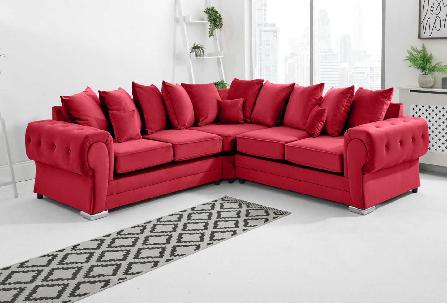 Verona Plush Corner Scatterback Red