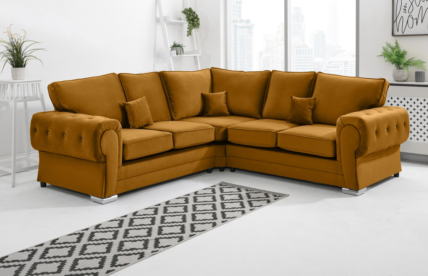 Verona Plush Corner Fullback Burnt Orange