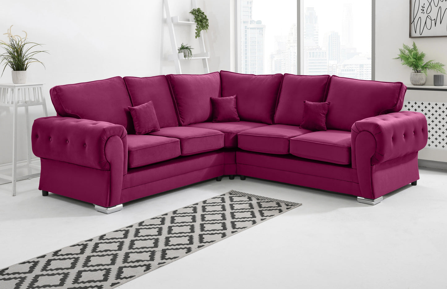 Verona Plush Corner Fullback Cerise