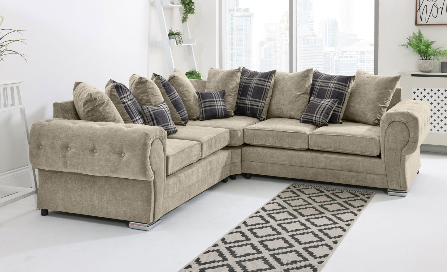 Verona Chenile Corner Scatterback Stone