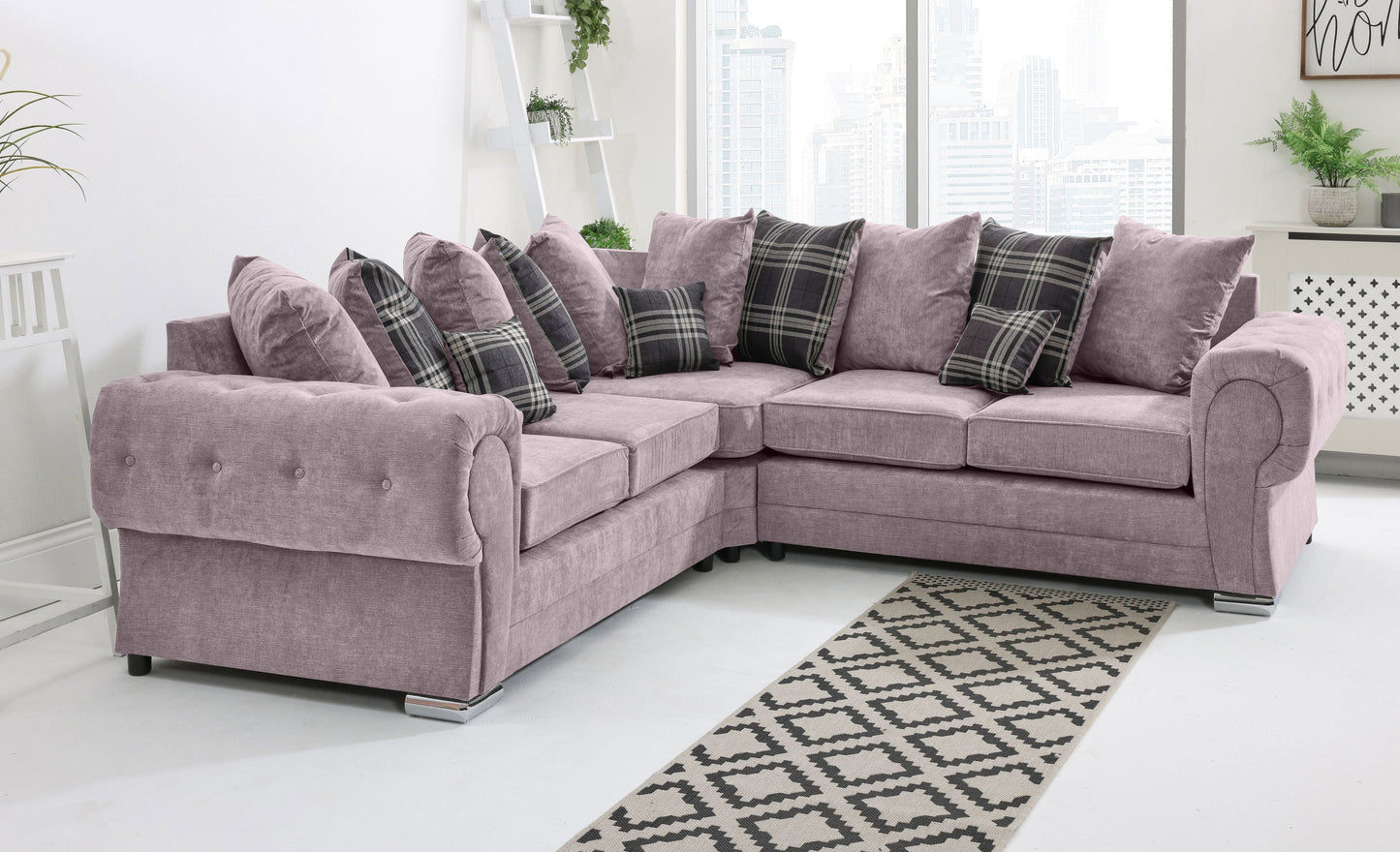 Verona Chenile Corner Scatterback Lilac