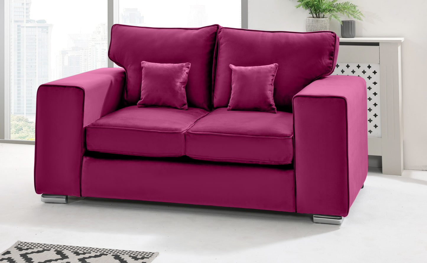 Madrid 3+2 Fullback 2 Seater Cerise