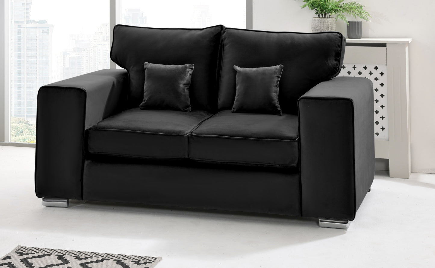 Madrid 3+2 Fullback 2 Seater Black