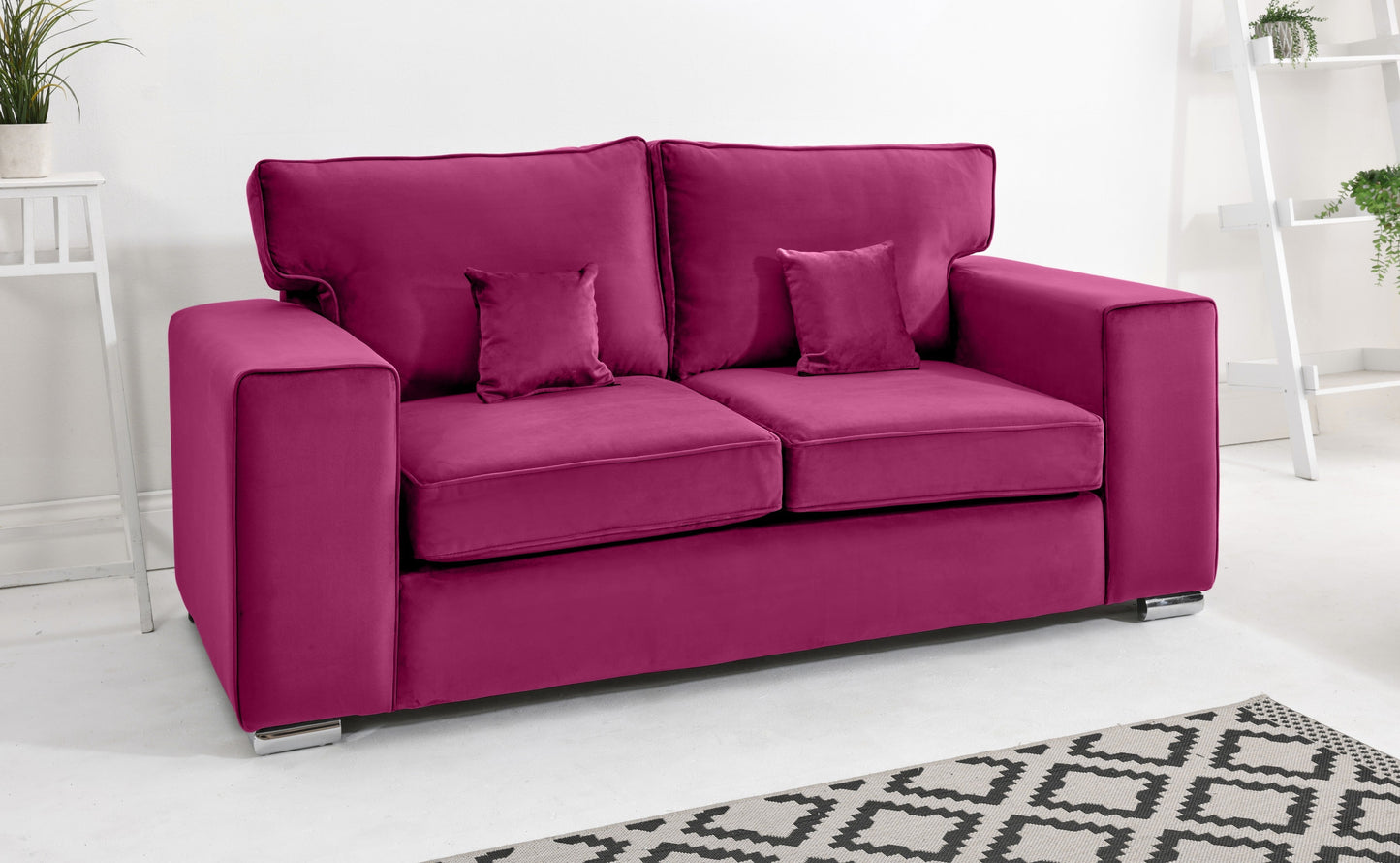 Madrid 3+2 Fullback 3 Seater Cerise