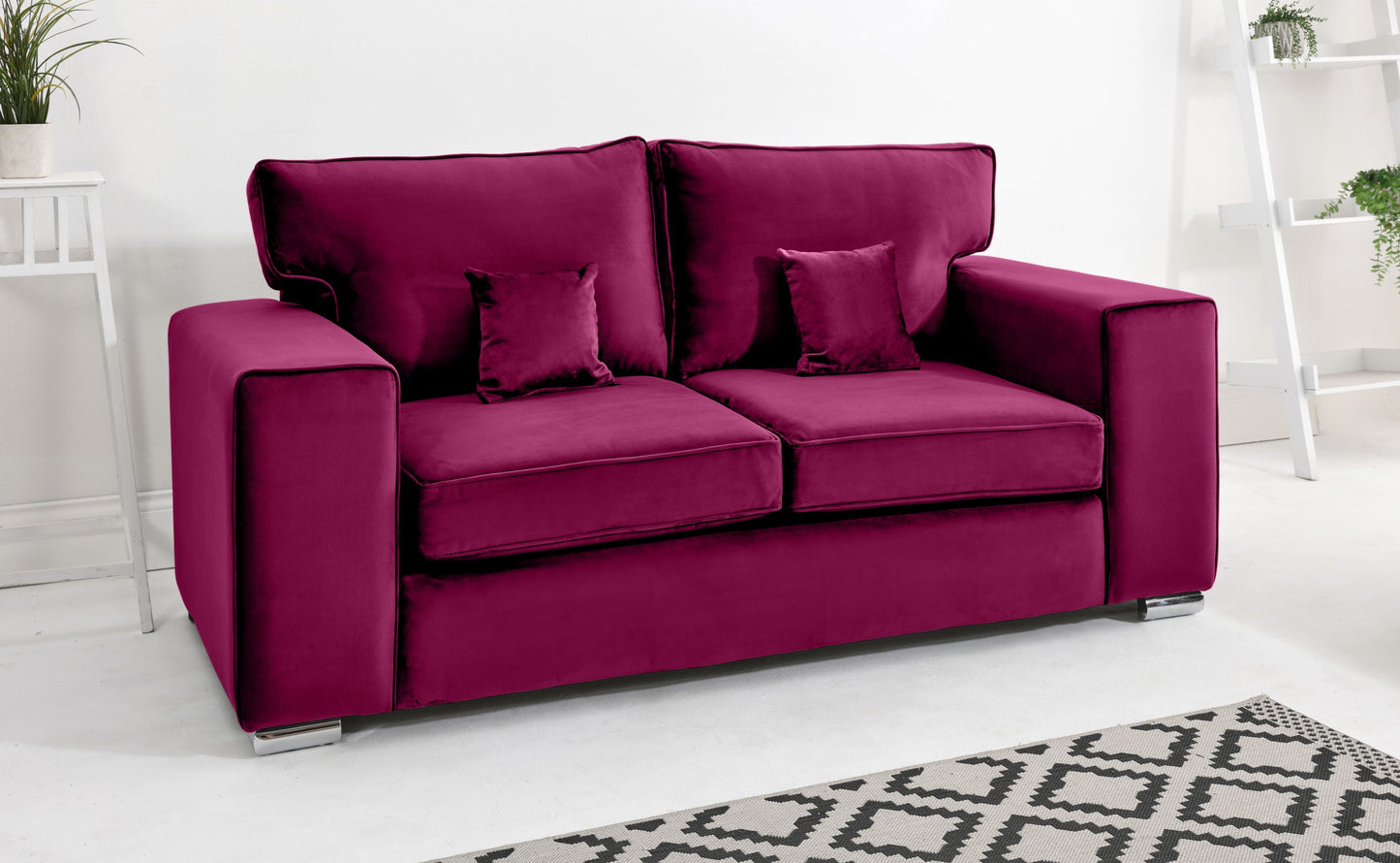 Madrid 3+2 Fullback 3 Seater Claret