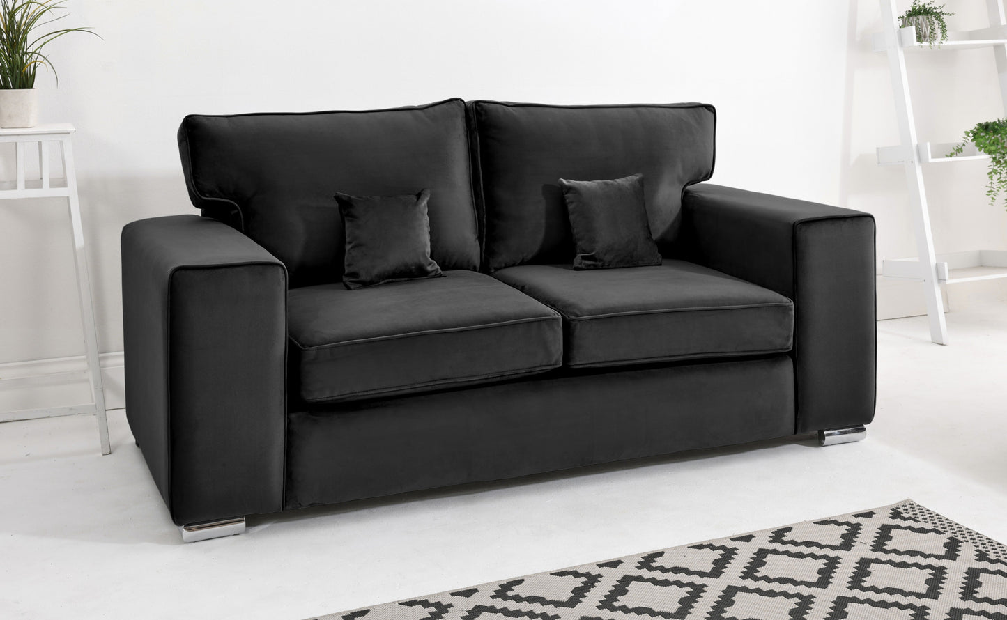 Madrid 3+2 Fullback 3 Seater Black