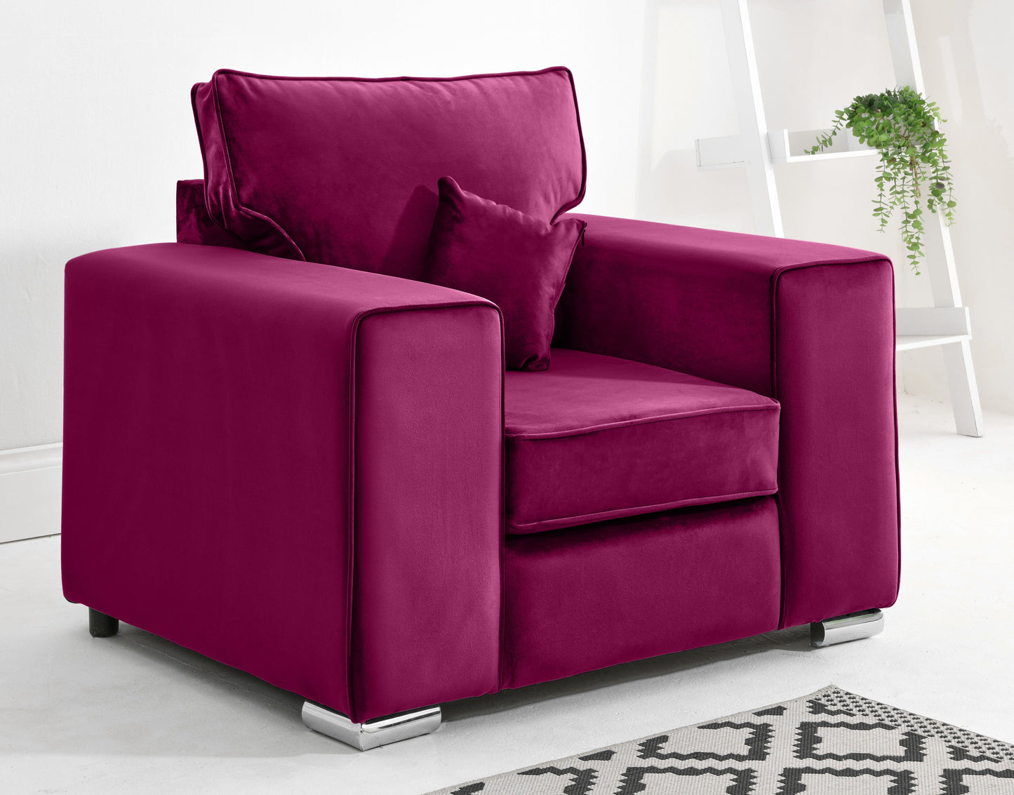 Madrid Corner Fullback Arm Chair Cerise