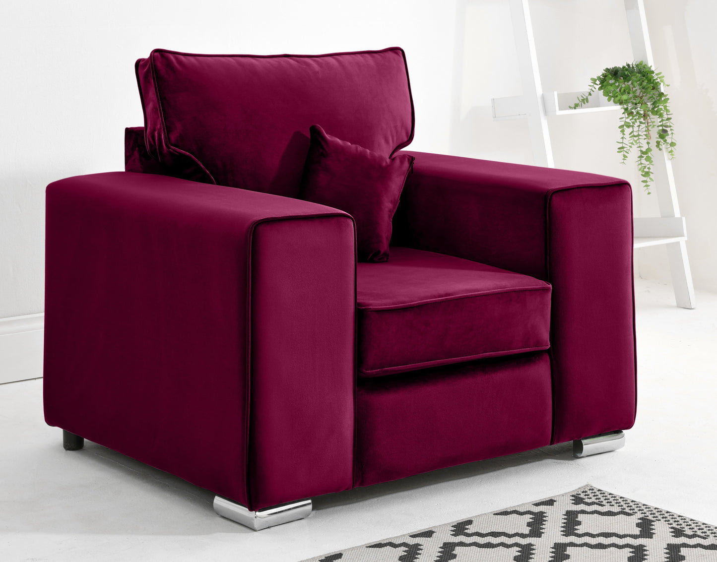 Madrid Corner Fullback Arm Chair Claret