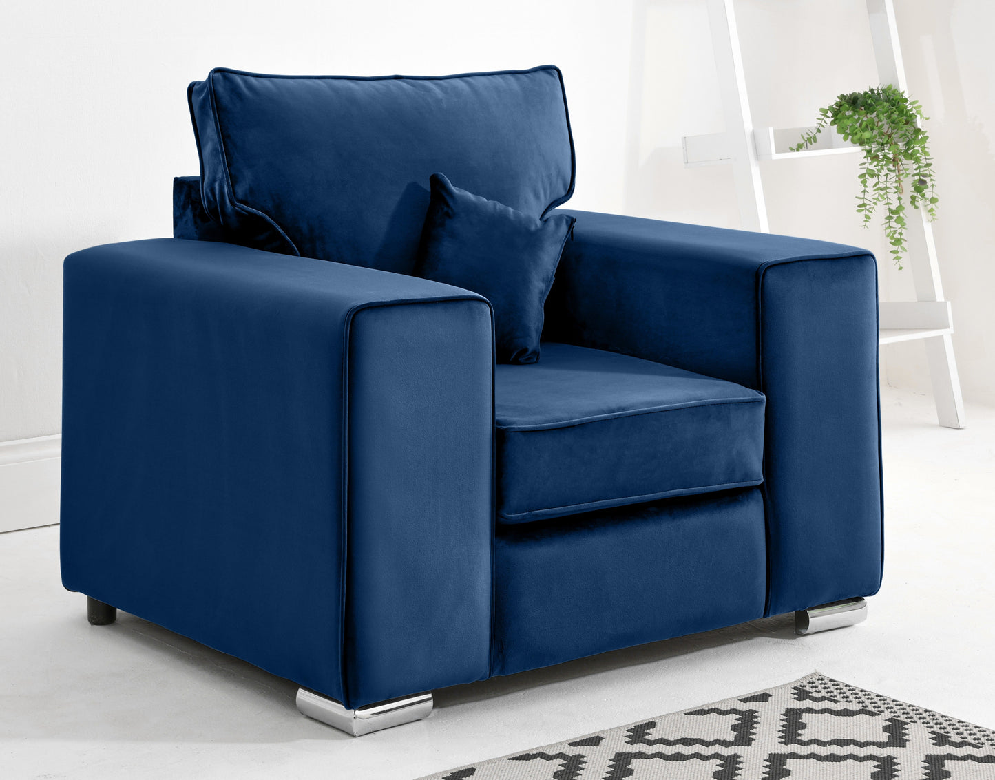 Madrid Corner Fullback Arm Chair Blue