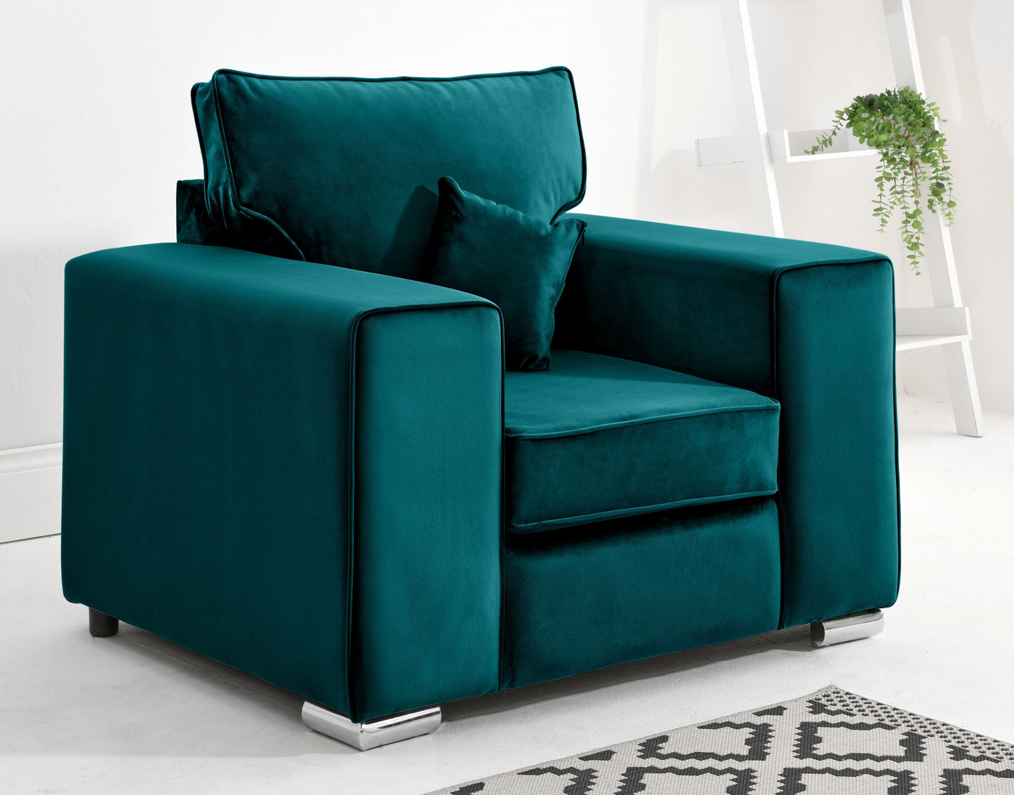 Madrid 3+2 Fullback Arm Chair New Teal