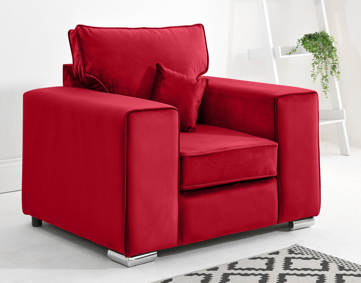 Madrid Corner Fullback Arm Chair Red