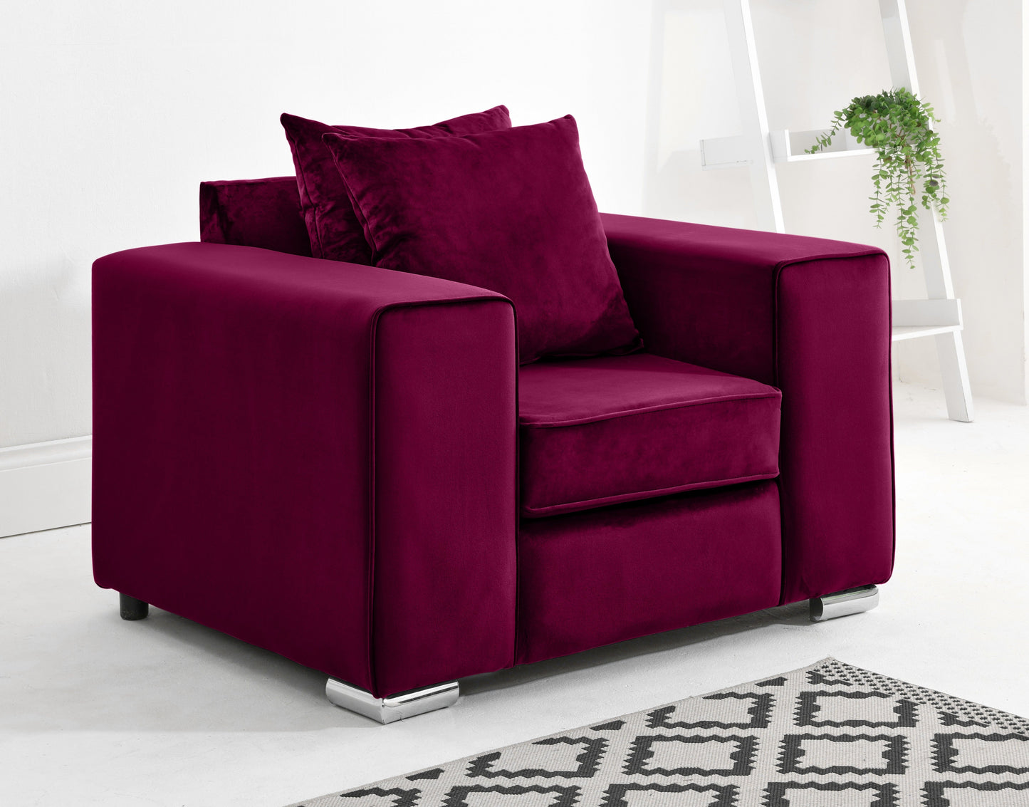 Madrid Corner Scatterback Arm Chair Claret