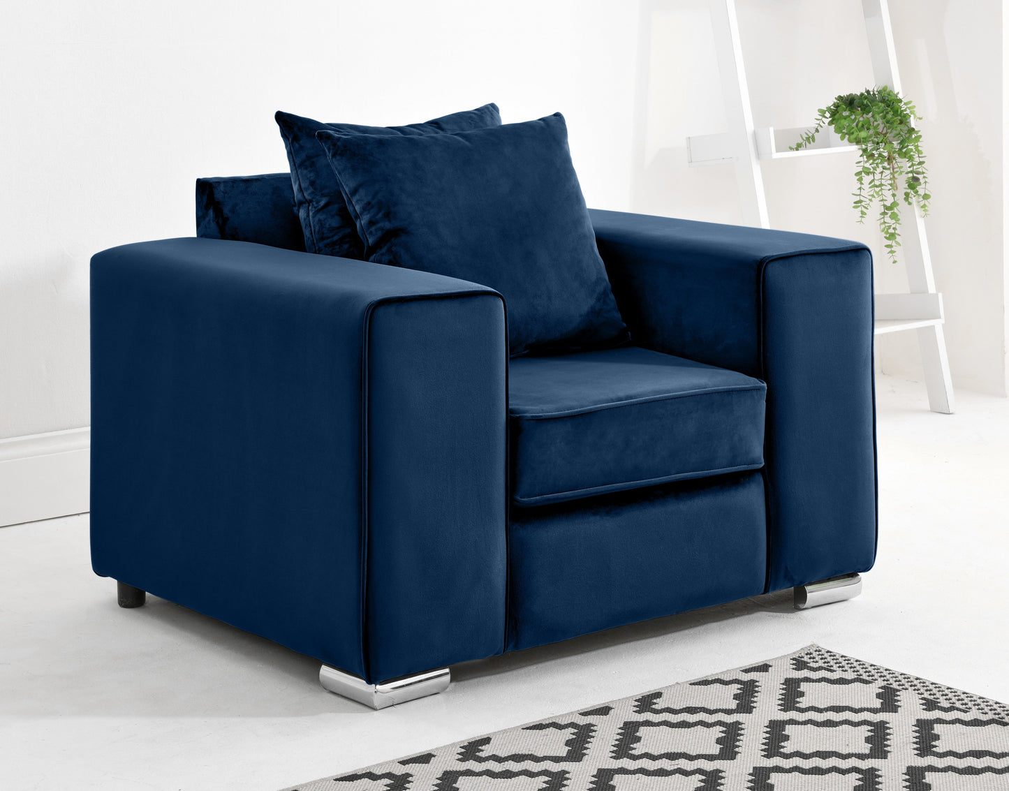 Madrid Corner Scatterback Arm Chair Blue