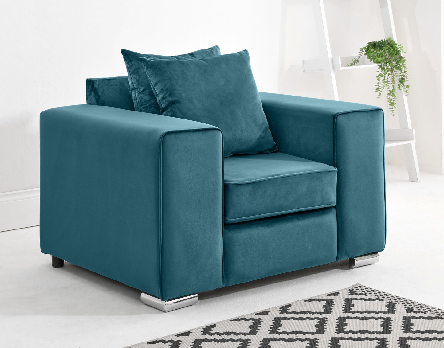 Madrid Corner Scatterback Arm Chair Teal