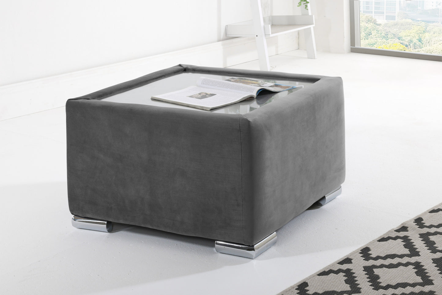 Verona Chenile Corner Fullback Coffee Table