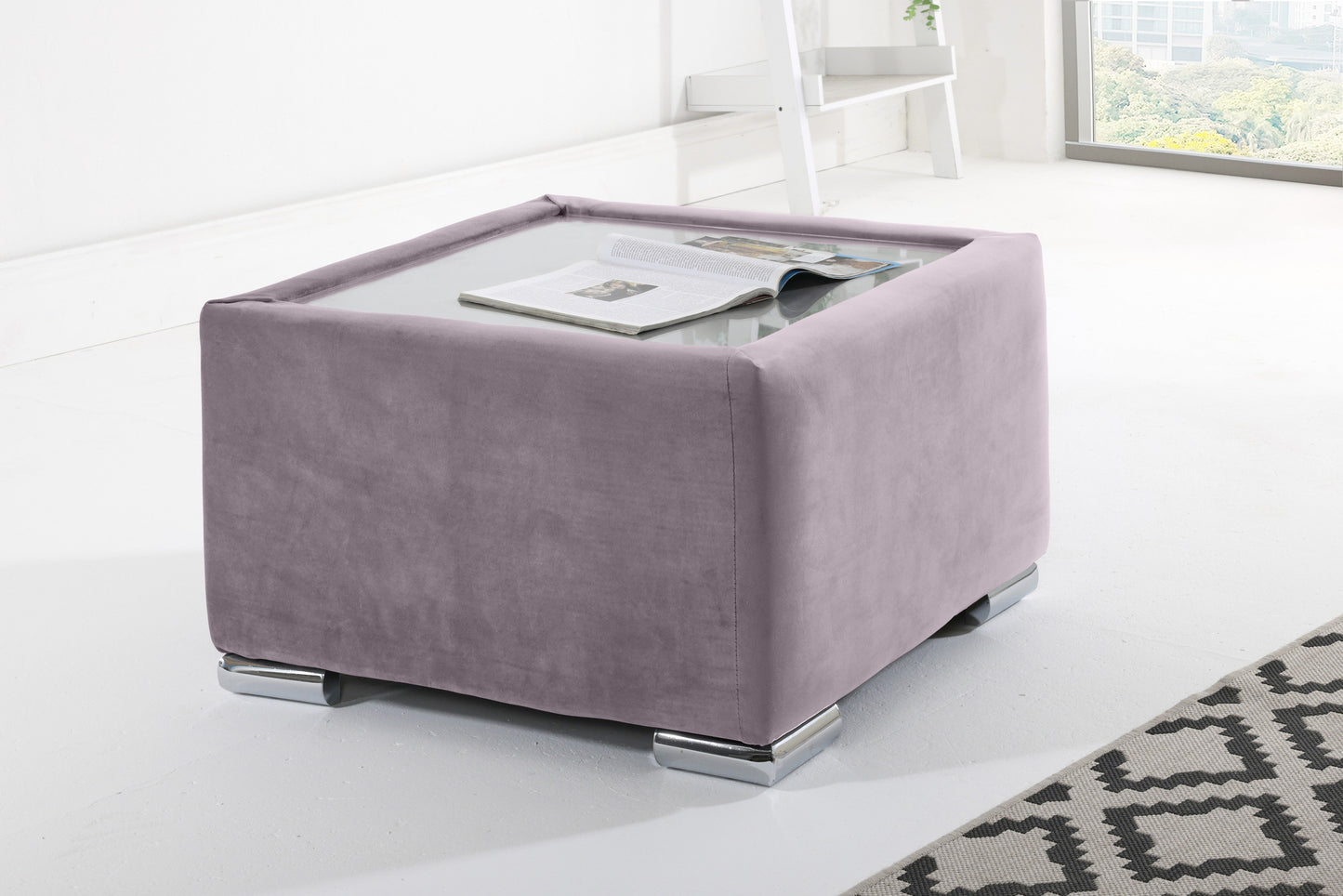 Verona Plush Corner Fullback Coffee Table Lilac