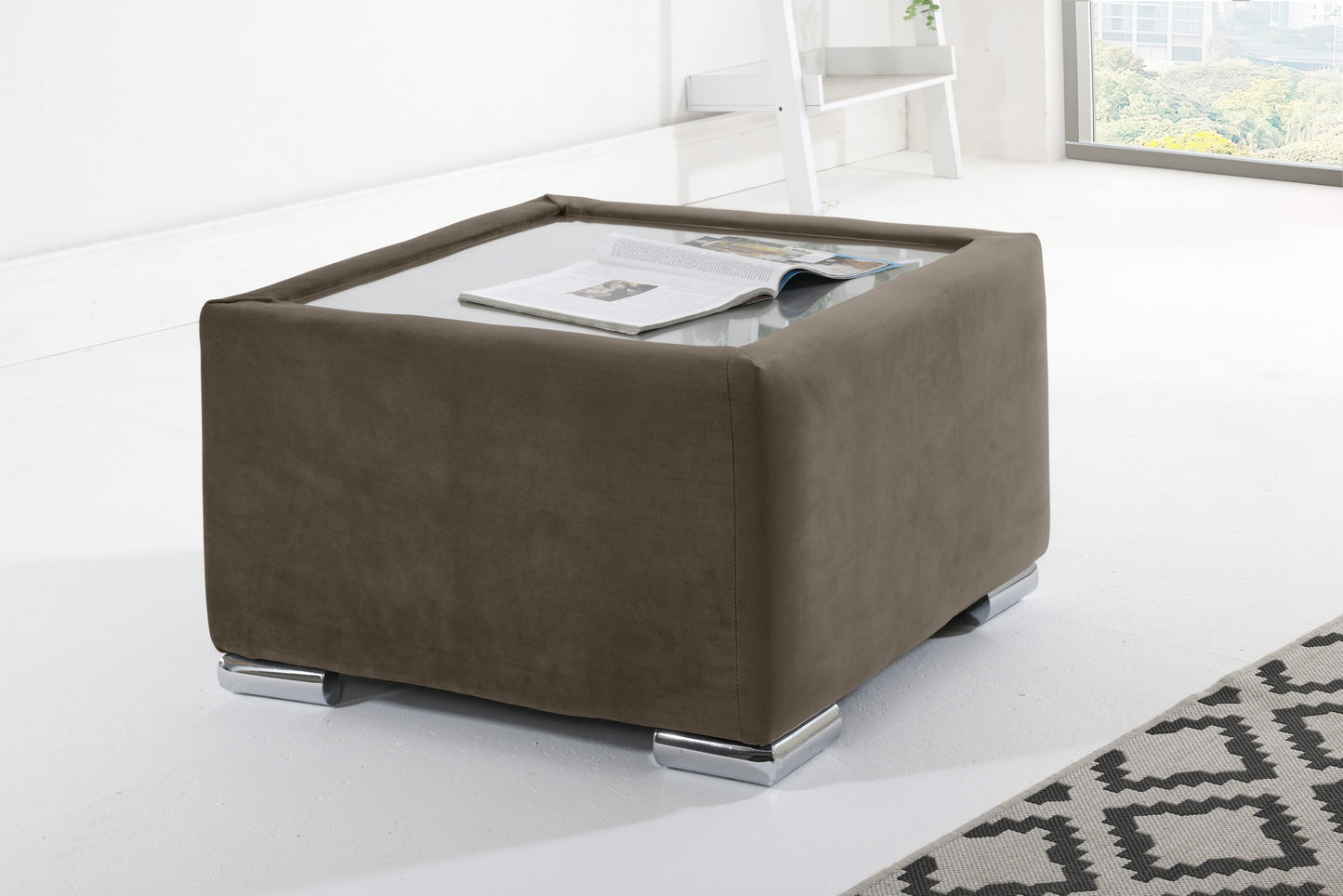 Verona Plush Corner Scatterback Coffee Table Mole