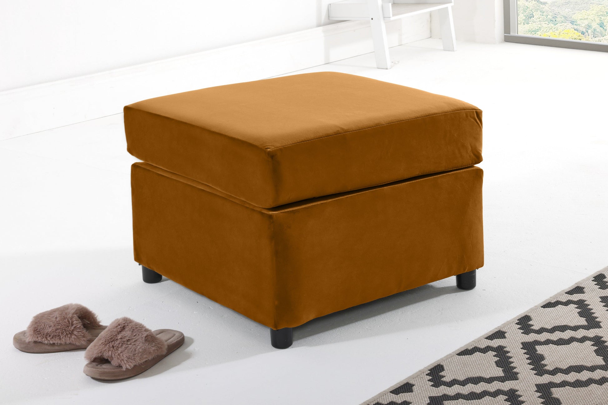 Madrid Corner Fullback Footstool Burnt Orange