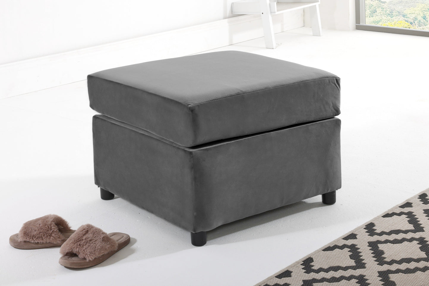 Madrid Corner Fullback Footstool Grey