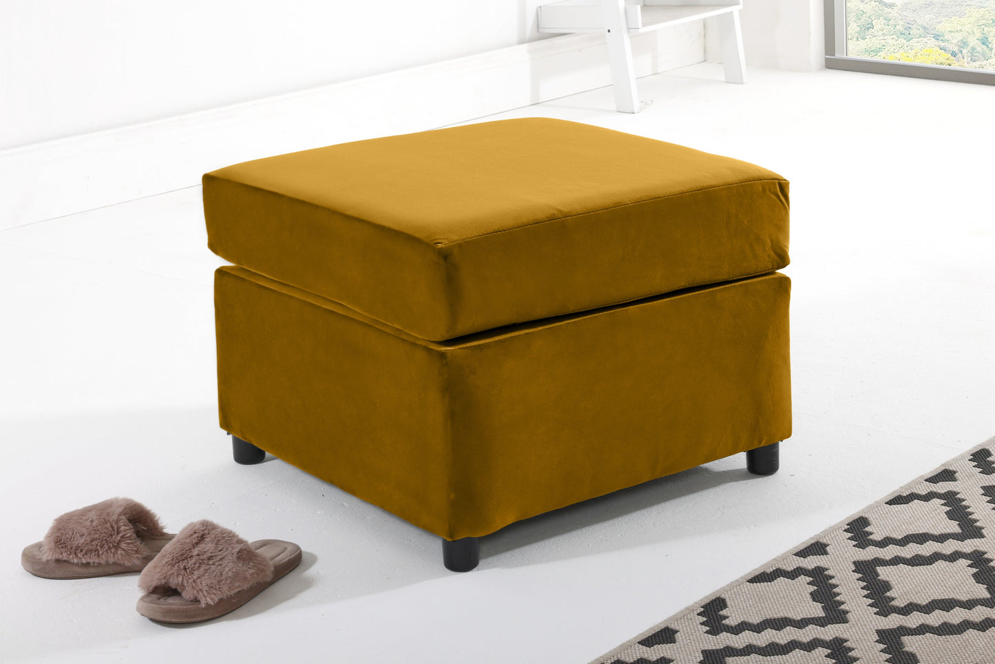 Madrid Corner Fullback Footstool Mustard