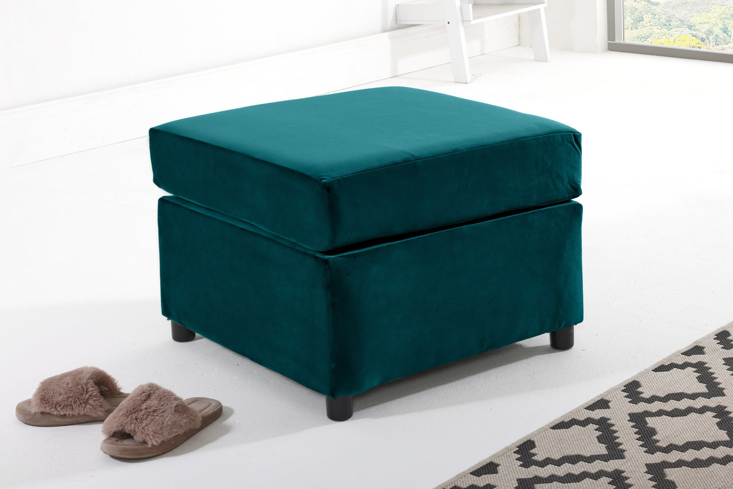 Madrid Corner Fullback Footstool New Teal