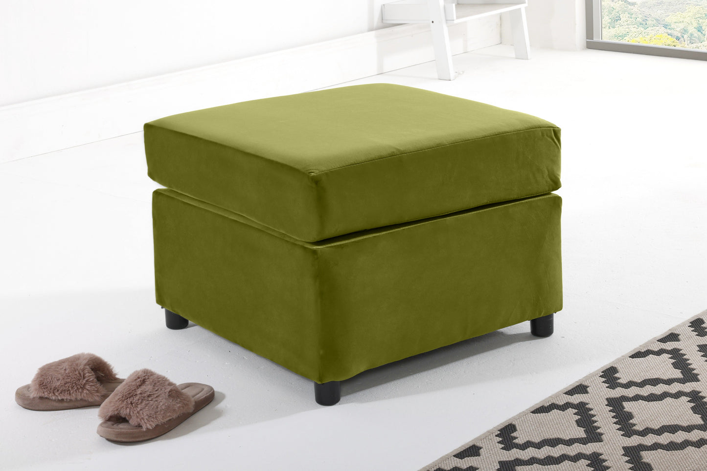 Madrid Corner Fullback Footstool Olive