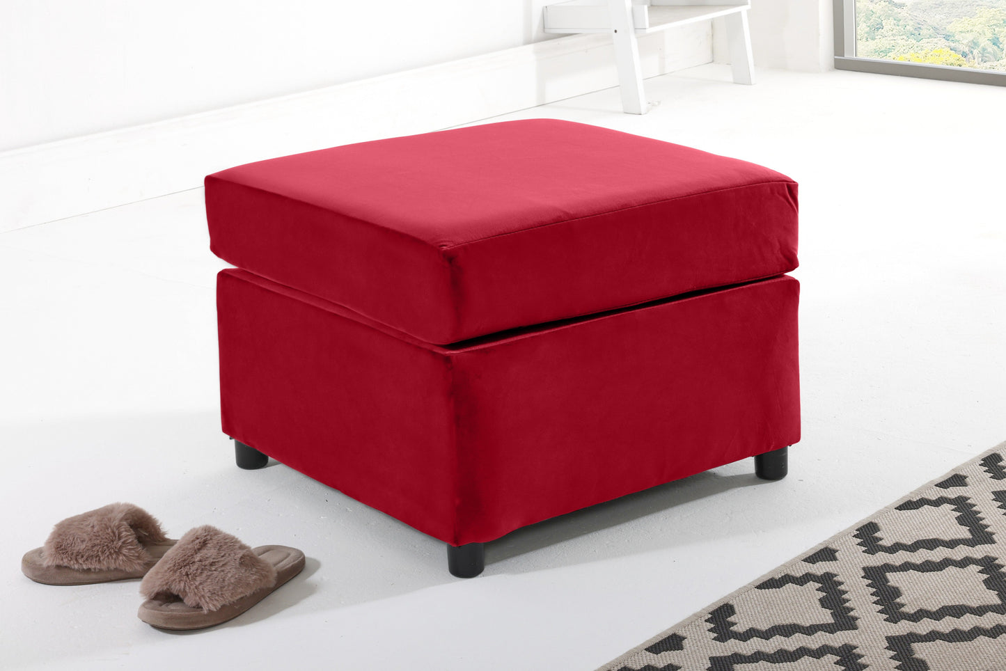 Madrid Corner Fullback Footstool Red
