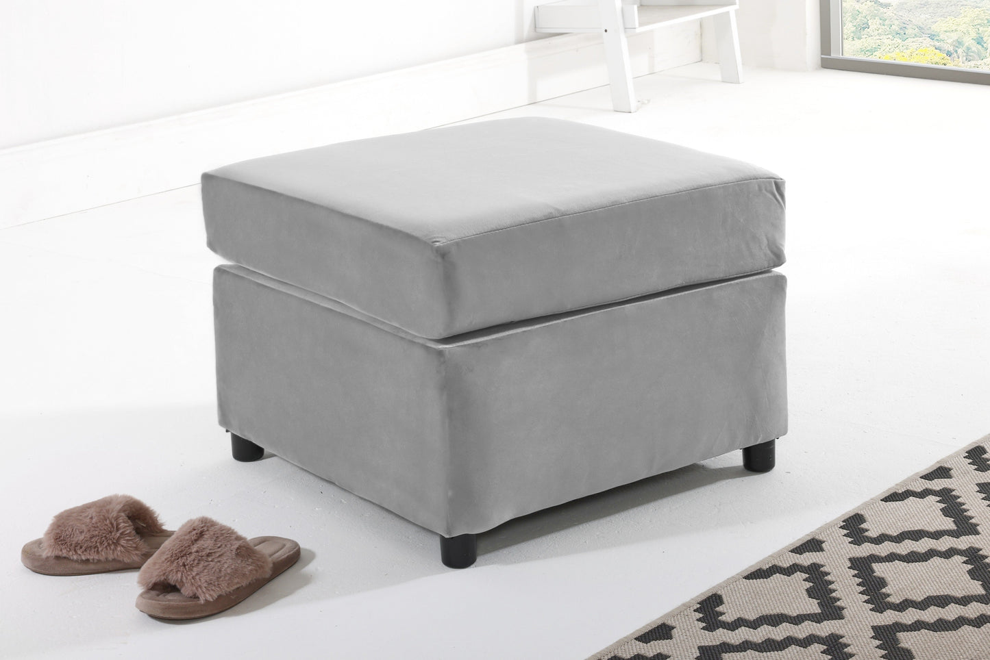 Madrid Corner Fullback Footstool Pebble