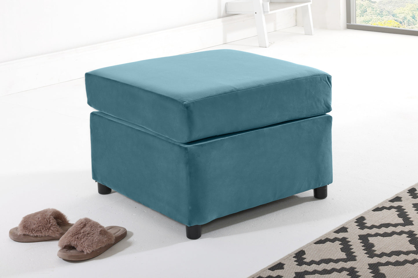 Madrid Corner Fullback Footstool Sky