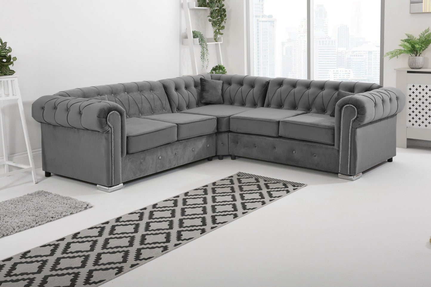 Olympia Chesterfield - Corner Corner Grey