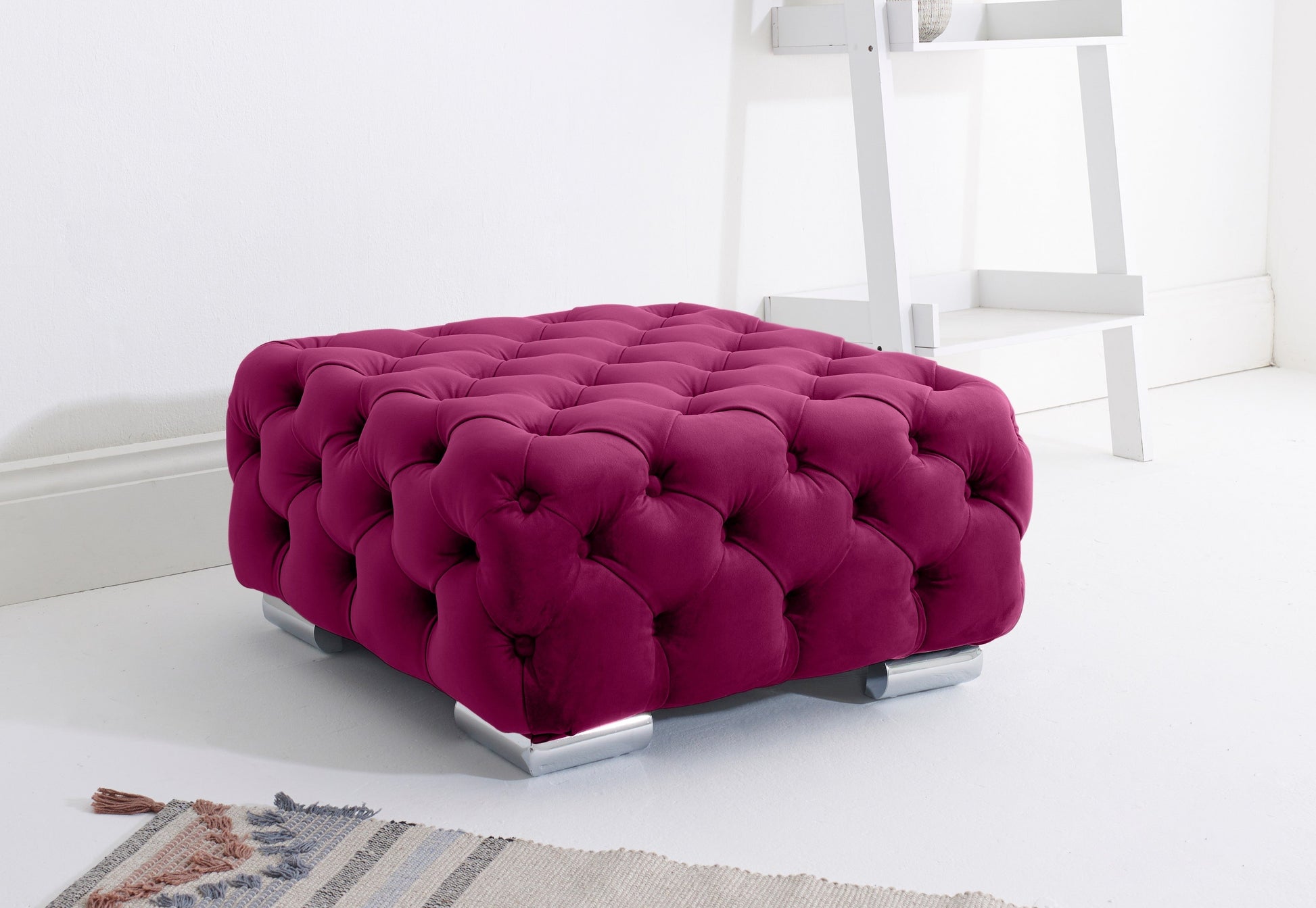 Olympia Corner Fullback Footstool Cerise