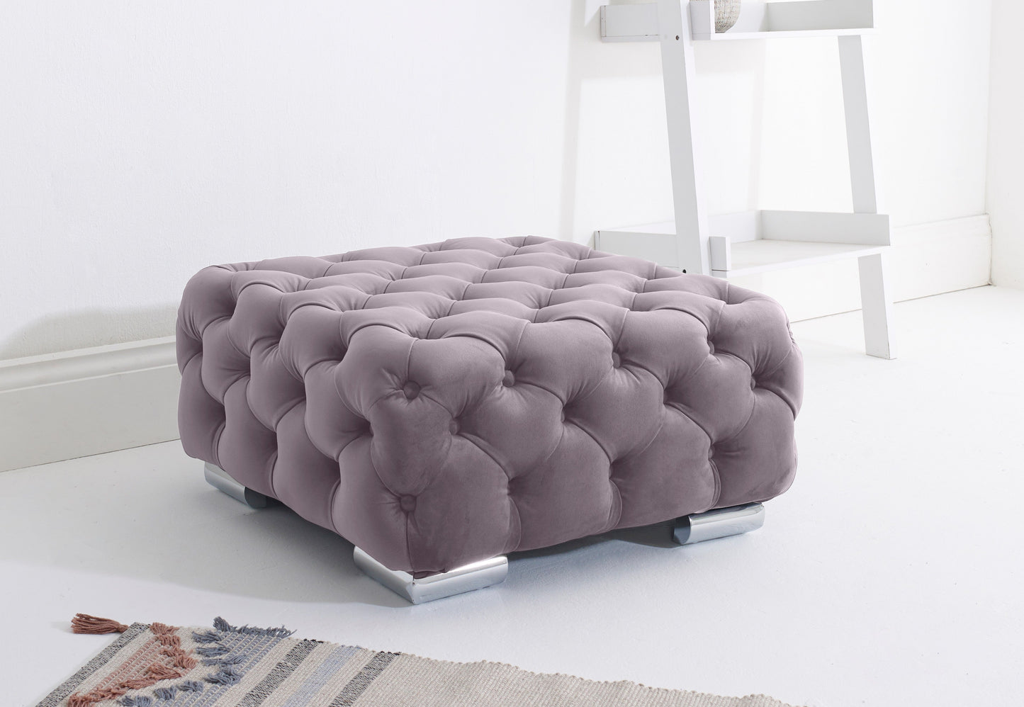Verona Plush Corner Fullback Footstool Lilac
