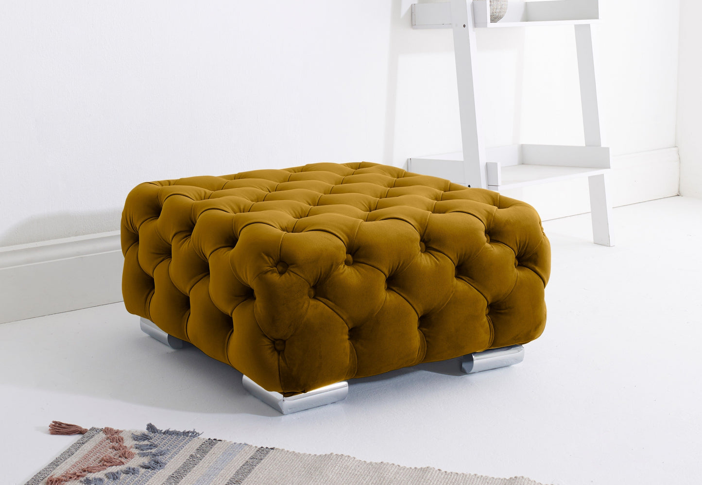 Olympia Corner Fullback Footstool Mustard