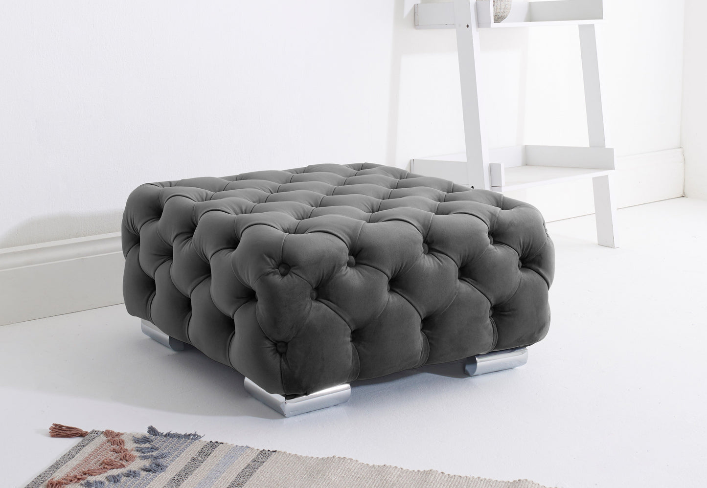 Olympia Corner Scatterback Footstool Grey