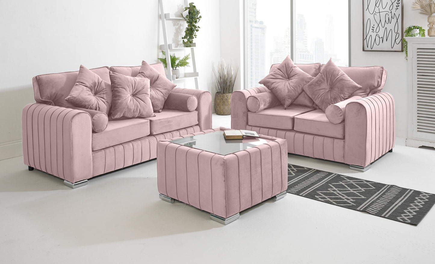 Lilly 3+2 Fullback + Extra Cushions 3+2 Pink