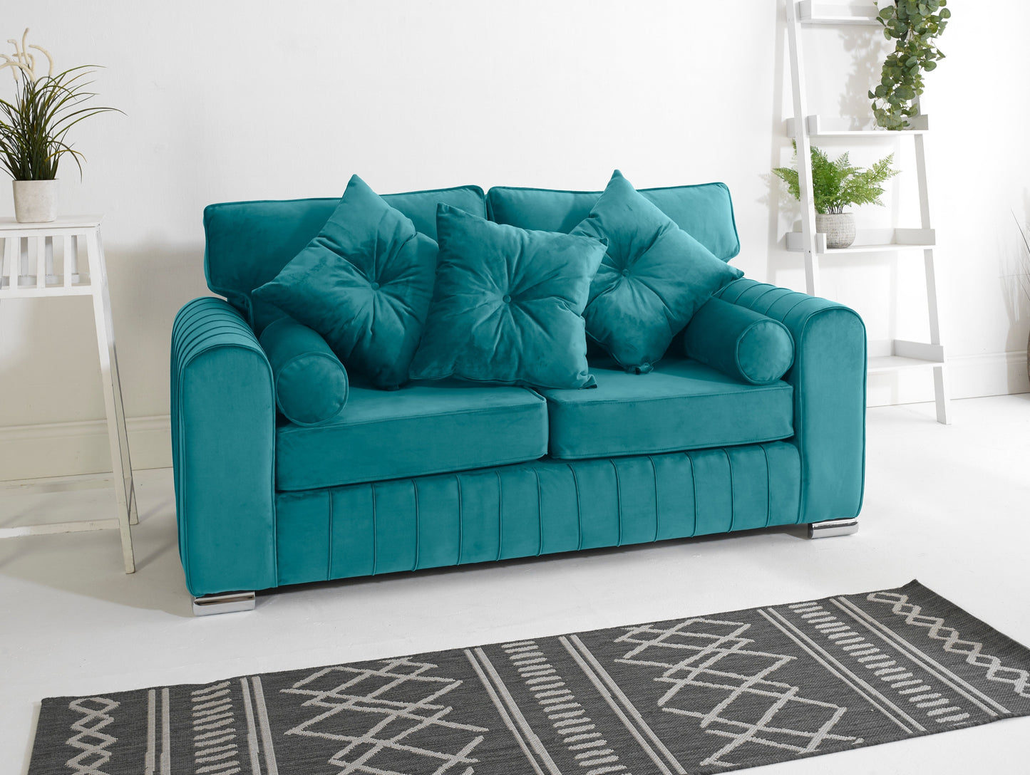 Lilly 3+2 Fullback + Extra Cushions 3 Seater Turquoise