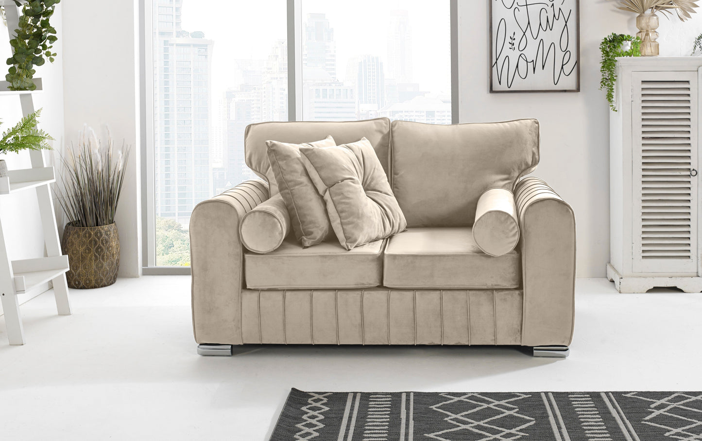 Lilly 3+2 Fullback + Extra Cushions 2 Seater Cream