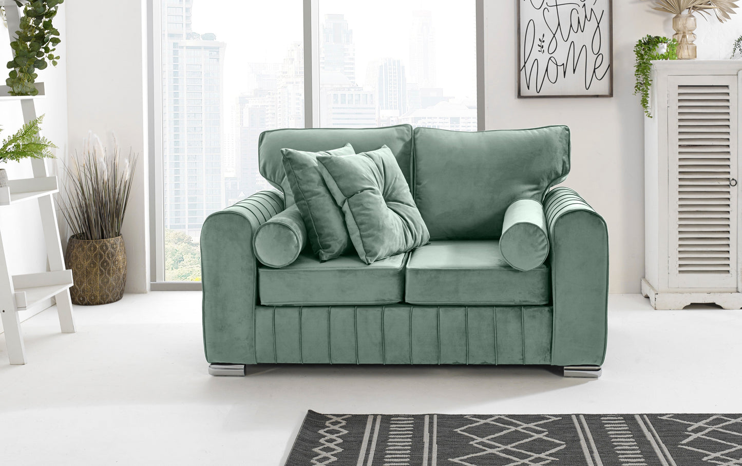 Lilly 3+2 Fullback + Extra Cushions 2 Seater Green