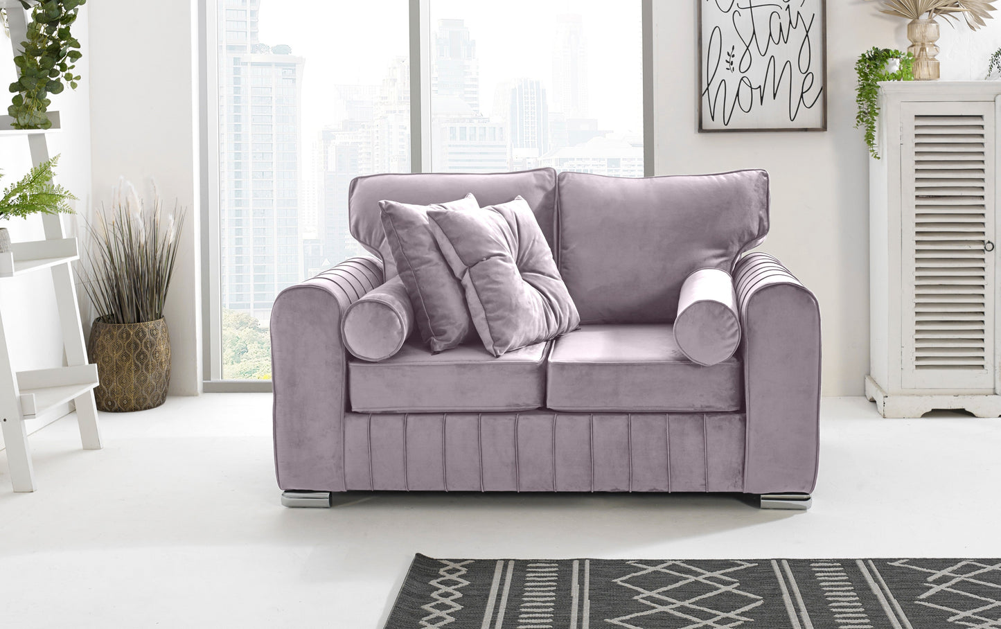 Lilly 3+2 Fullback + Extra Cushions 2 Seater Lilac