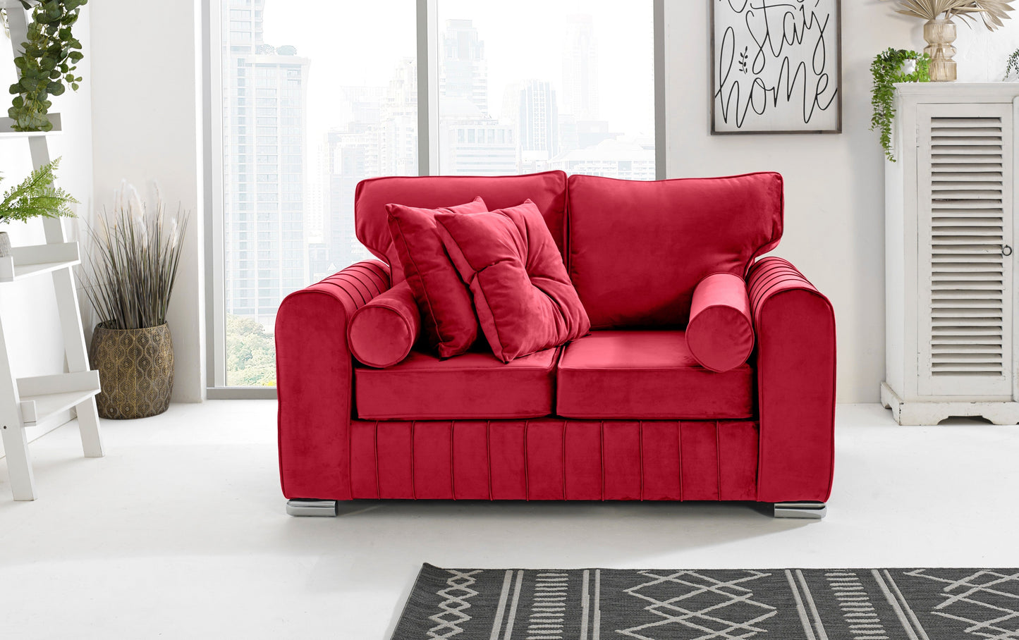 Lilly 3+2 Fullback + Extra Cushions 2 Seater Red