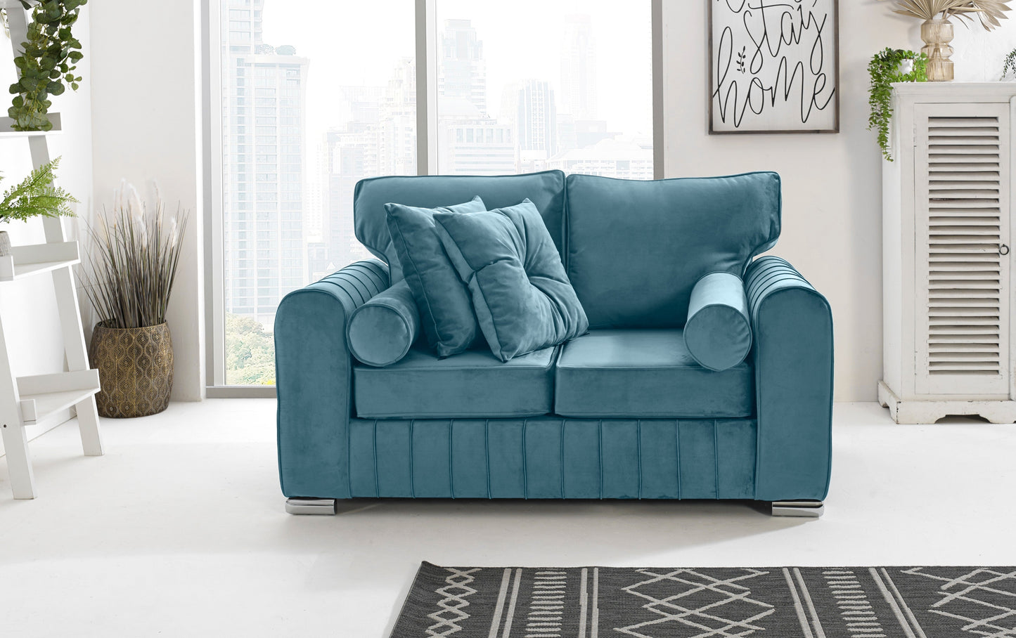 Lilly 3+2 Fullback + Extra Cushions 2 Seater Sky