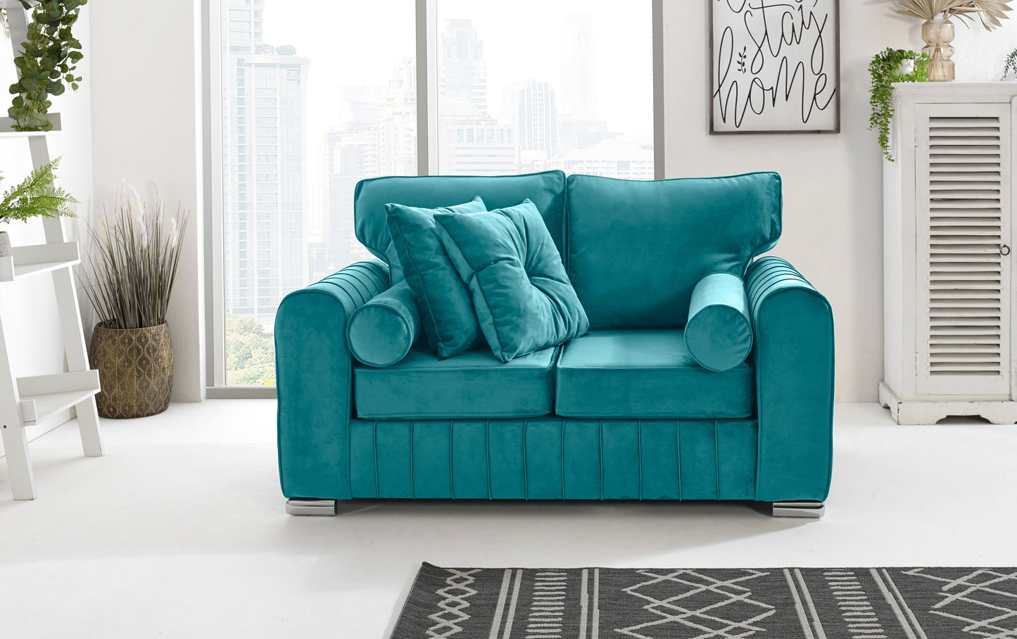 Lilly 3+2 Fullback + Extra Cushions 2 Seater Turquoise