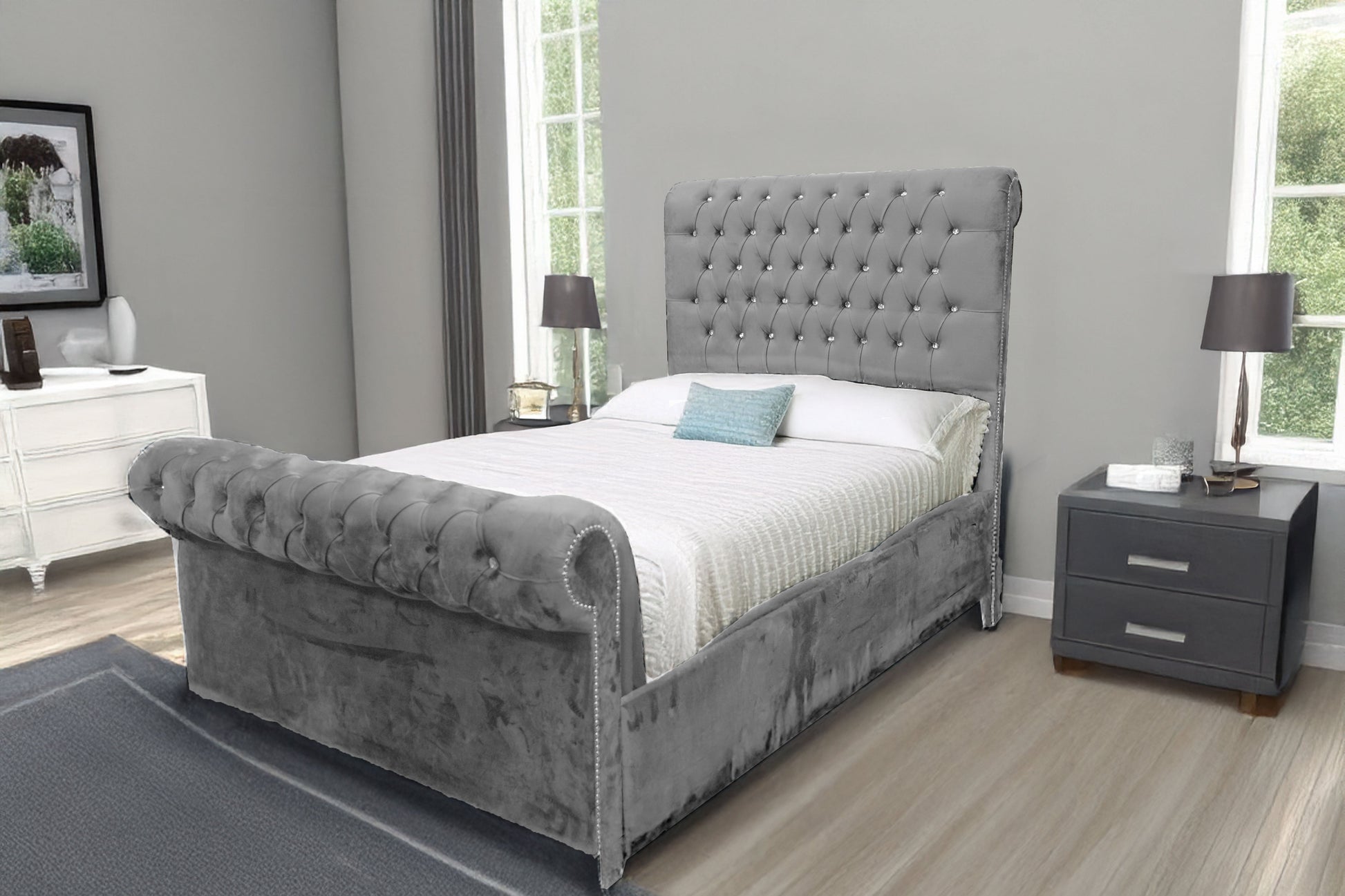 Chesterfield sleigh Bed UK
