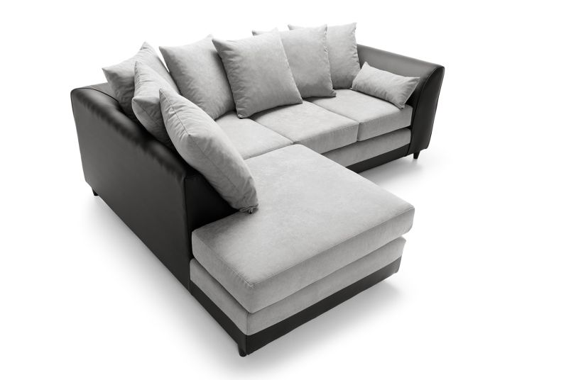 Dylan Chenille Collection: Corner Sofas, Armchairs, Footstools - Ultimate Comfort Corner Sofa Cool Grey