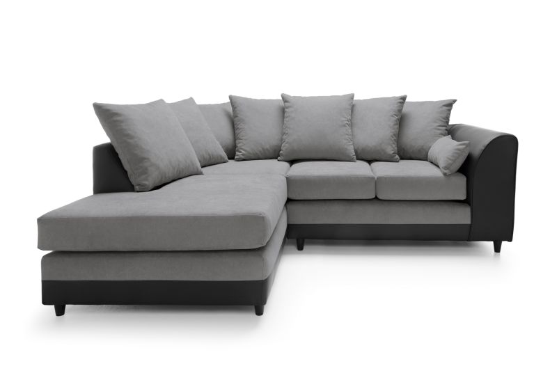 Dylan Chenille Collection: Corner Sofas, Armchairs, Footstools - Ultimate Comfort Corner Sofa Dark Grey
