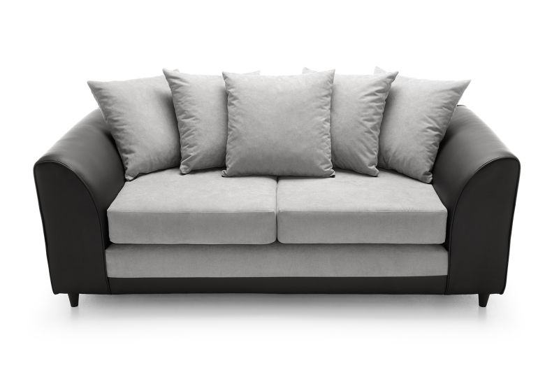 Dylan Chenille Collection: Corner Sofas, Armchairs, Footstools - Ultimate Comfort 3 Seater Sofa Cool Grey