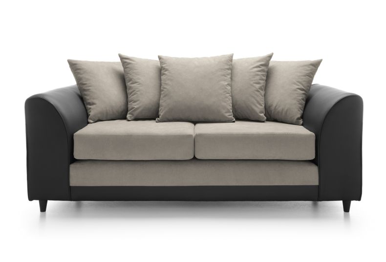 Dylan Chenille Collection: Corner Sofas, Armchairs, Footstools - Ultimate Comfort 3 Seater Sofa Light Grey