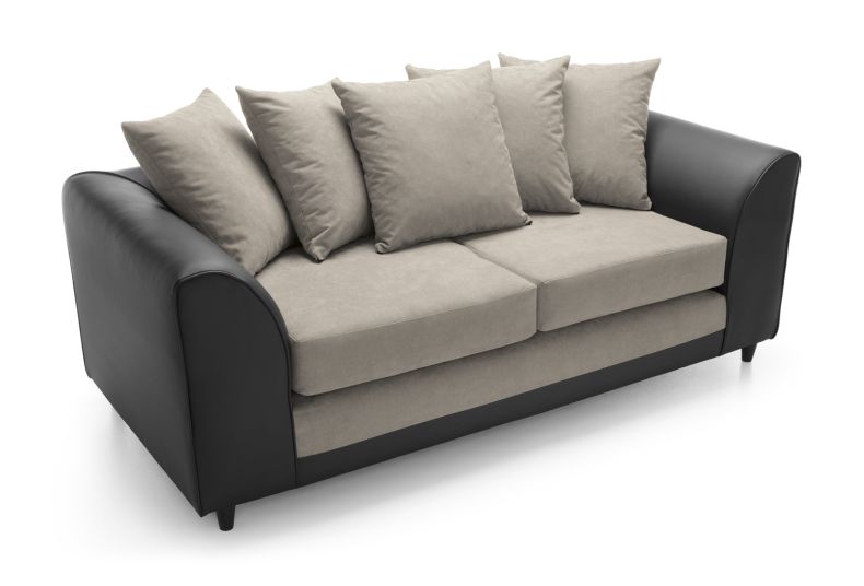 Dylan Chenille Collection: Corner Sofas, Armchairs, Footstools - Ultimate Comfort 3 Seater Sofa Dark Grey