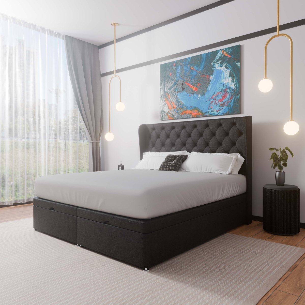 Manhattan Winged End Lift Ottoman Divan Bed