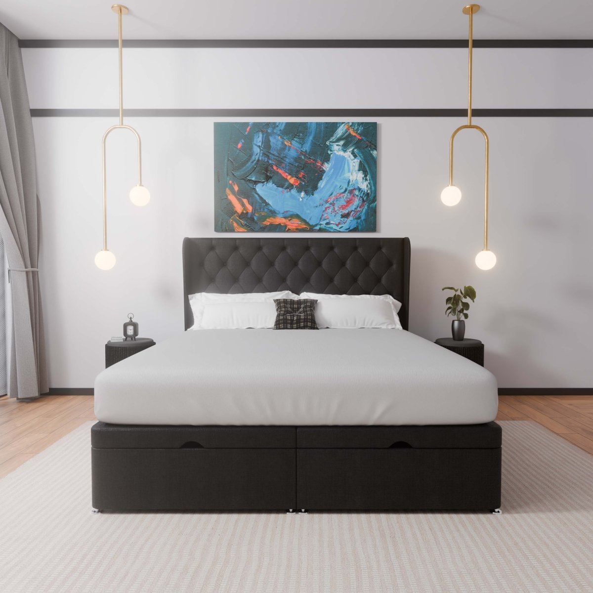 Manhattan Winged End Lift Ottoman Divan Bed